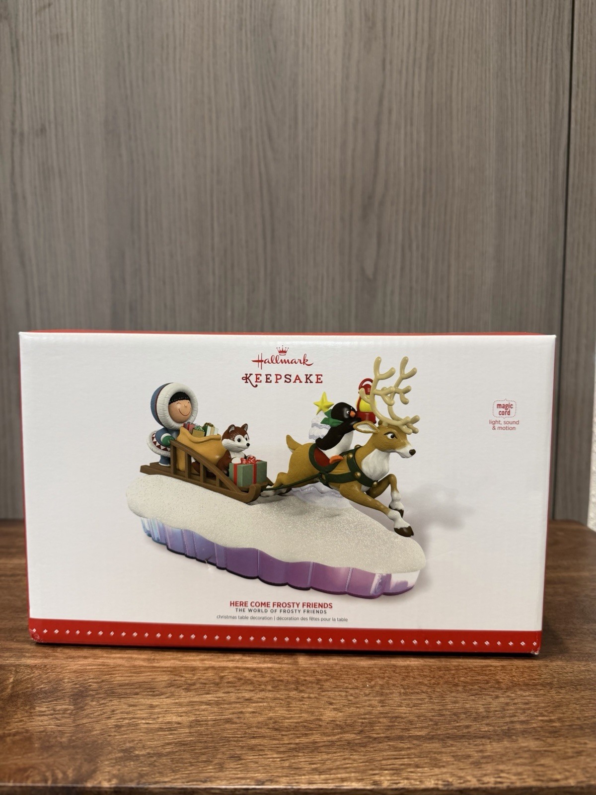 2015 Hallmark Here Come Frosty Friends Christmas Table Decoration Magic Cord NEW