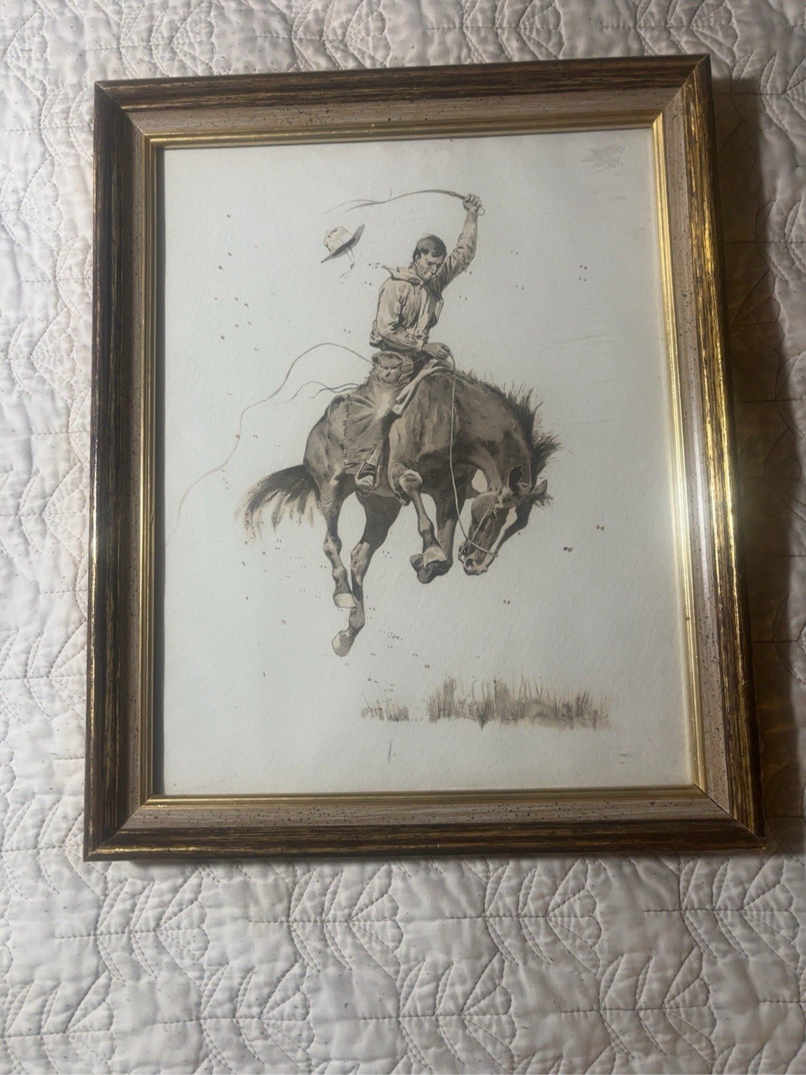 Vintage Western Cowboy Rodeo Framed Print 11x14 Rustic Ranch Wall Art