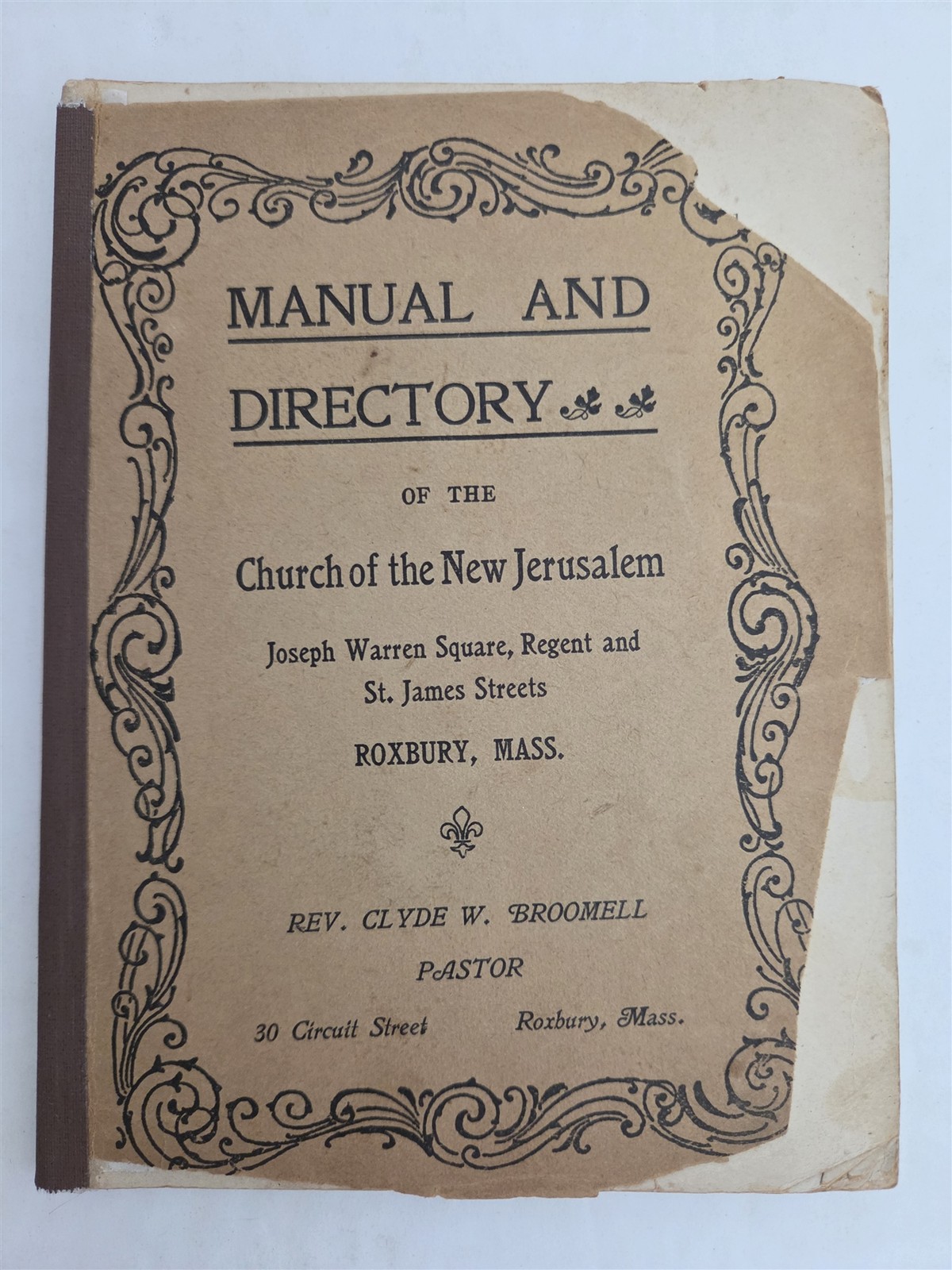1904 antique CHURCH DIRECTORY roxbury ma NEW JERUSALEM SWEDENBORG genealogy ADS