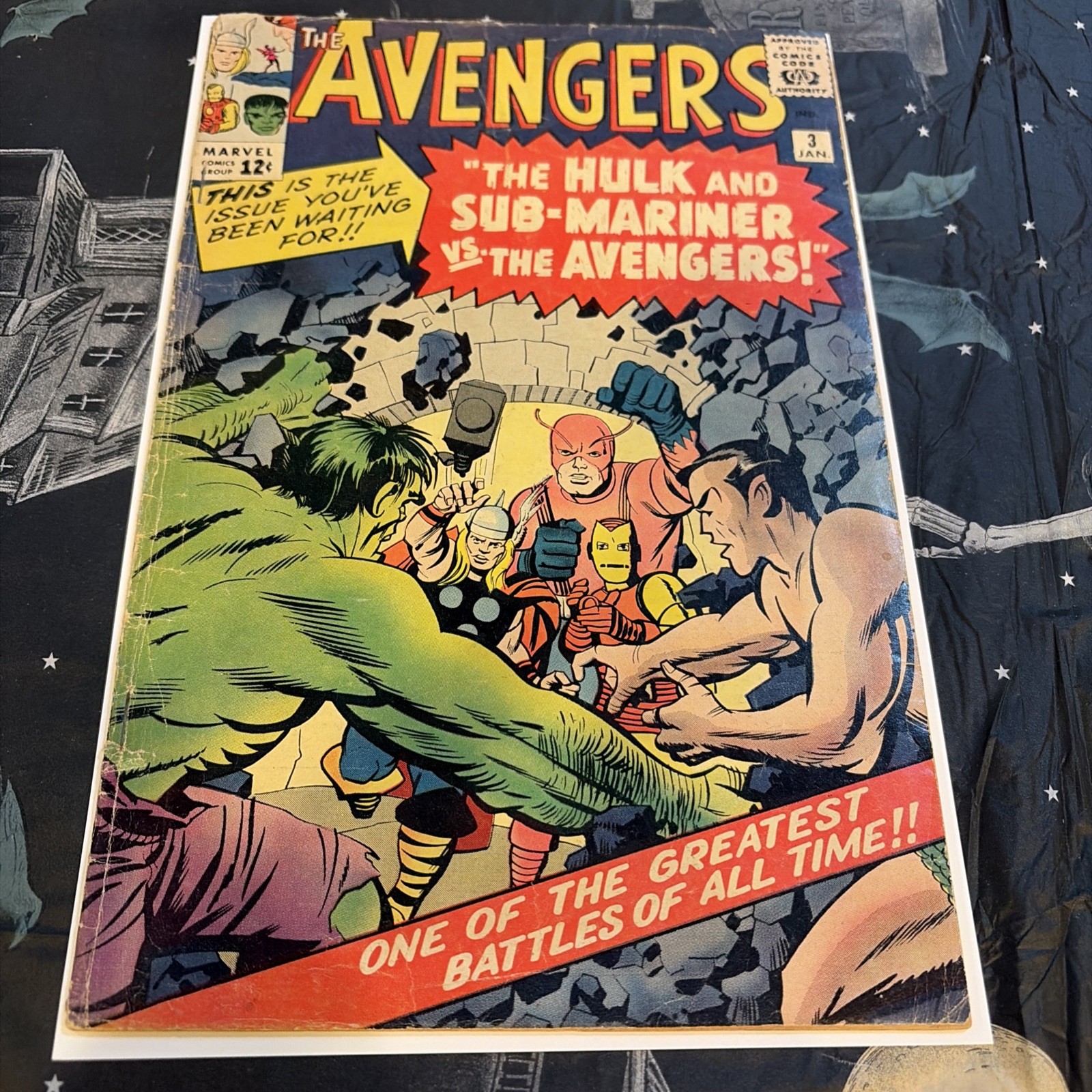 AVENGERS #3 KIRBY CLASSIC  HULK SUB-MARINER VG 1964  JACK KIRBY