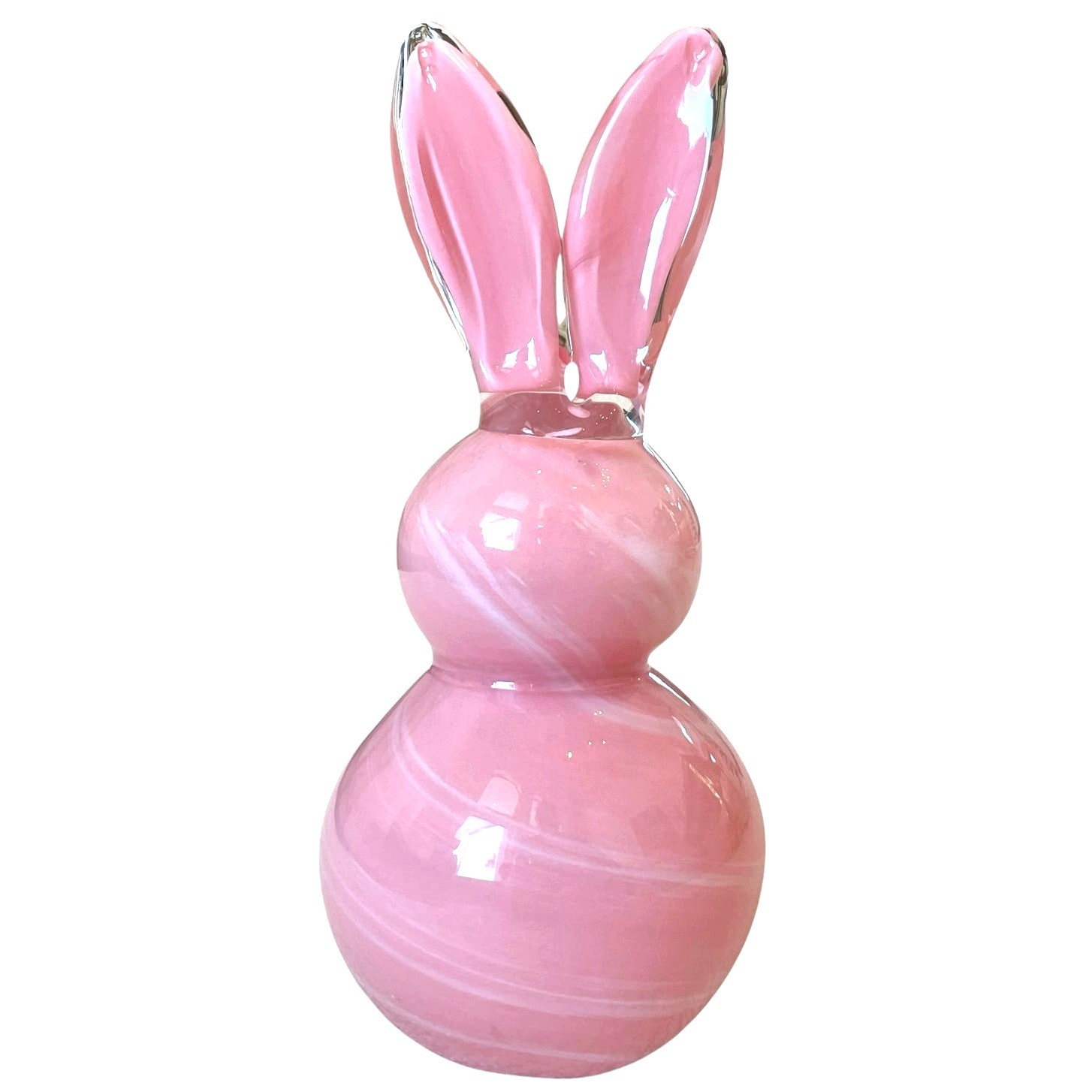NEW Pink Glass Bunny Rabbit  8.5in Easter Decor