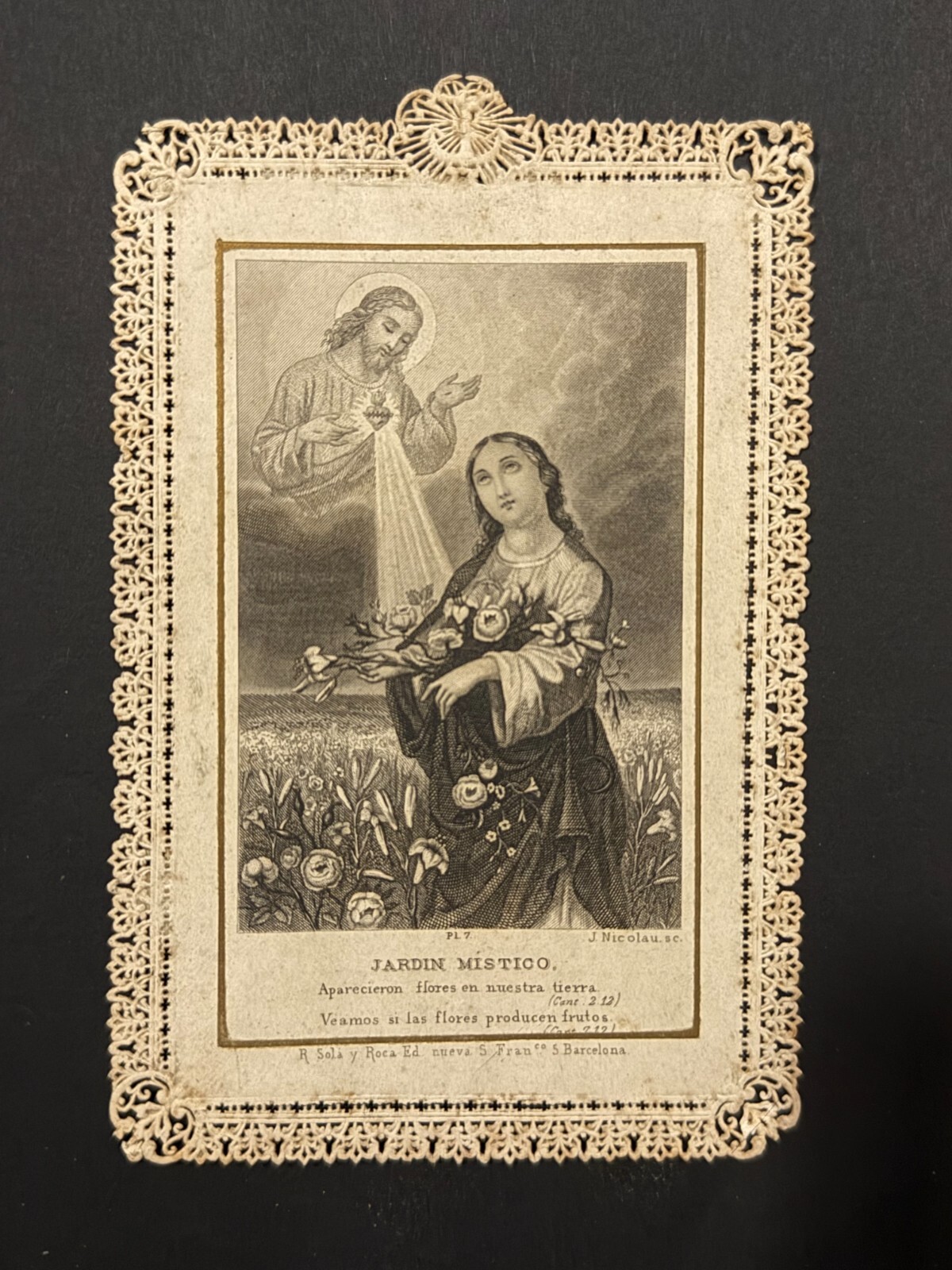 holy card santino merlettato canivet JARDIN MISTICO holy card santino merlettato canivet JARDIN MISTICO