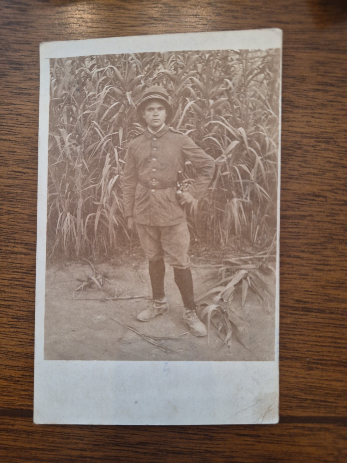 WWI rare German tropical soldier RPPC, killed or captured, name on back