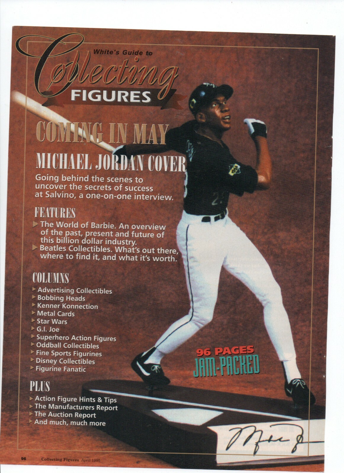 Salvino Michael Jordon MLB Baseball - Vintage 1995 Collectible Figure PRINT AD