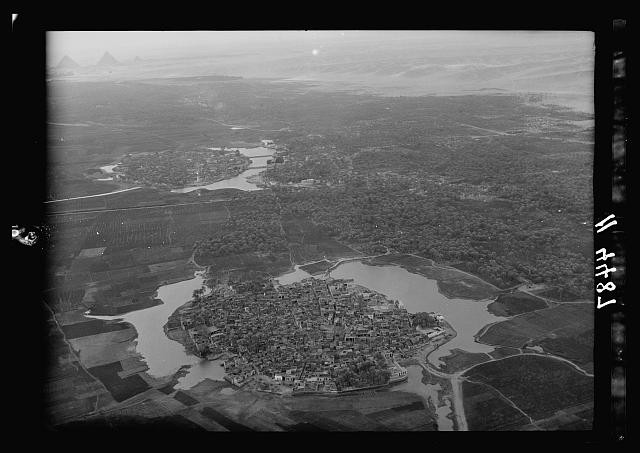 Photo:Alexandria Egypt 1910s Nile Delta aerial view over river city