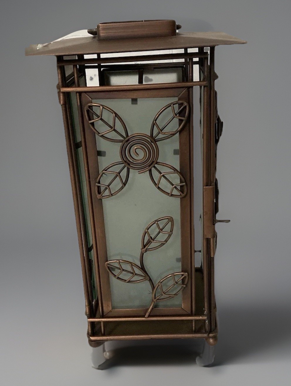 Vintage Home Interiors Bronze Lantern Floral Pattern Candleholder 9.75 in Tall Vintage Home Interiors Bronze Lantern Floral Pattern Candleholder 9.75 in Tall