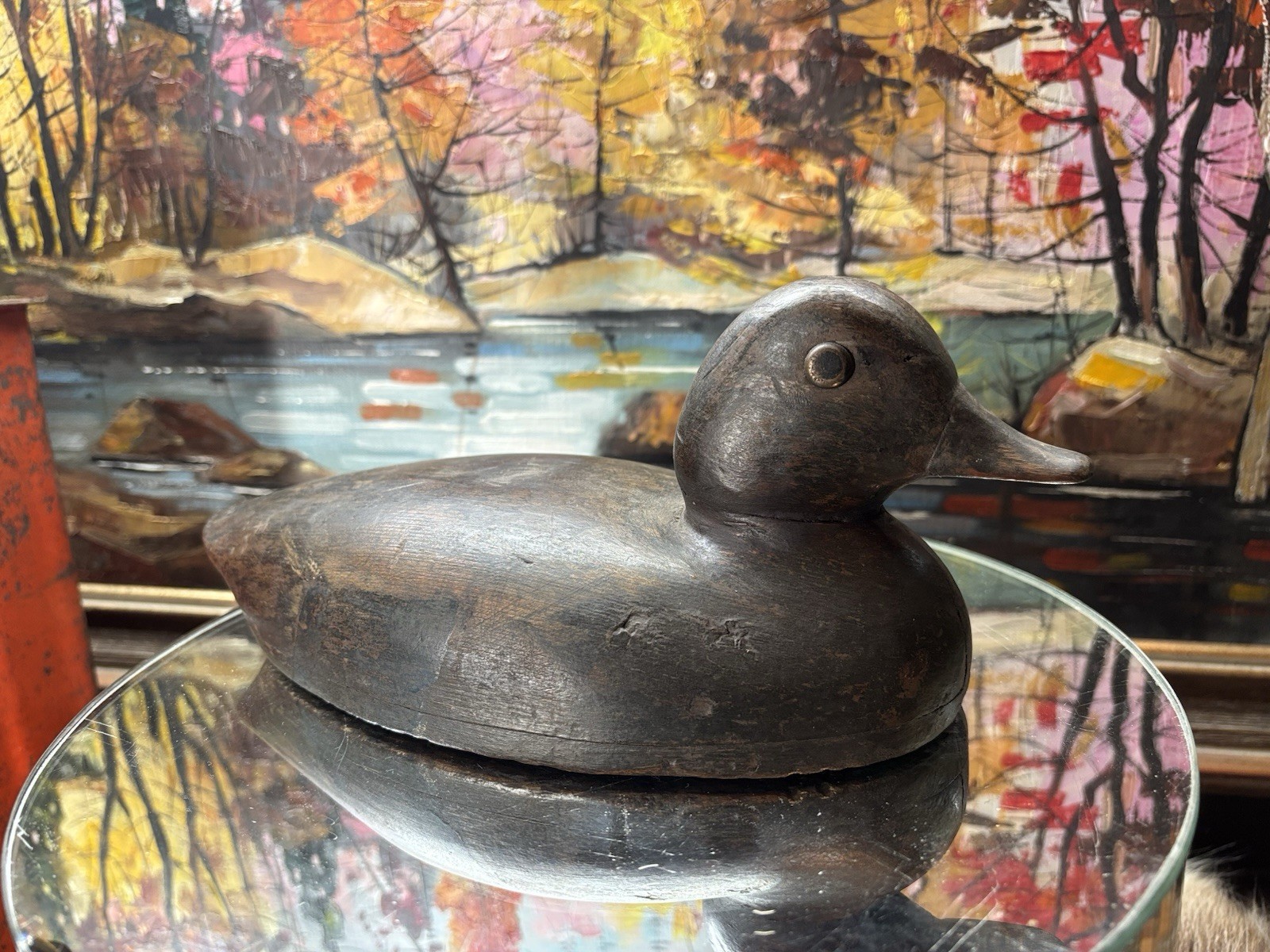 1900-25 Hallow Wood Duck Decoy From Ontario