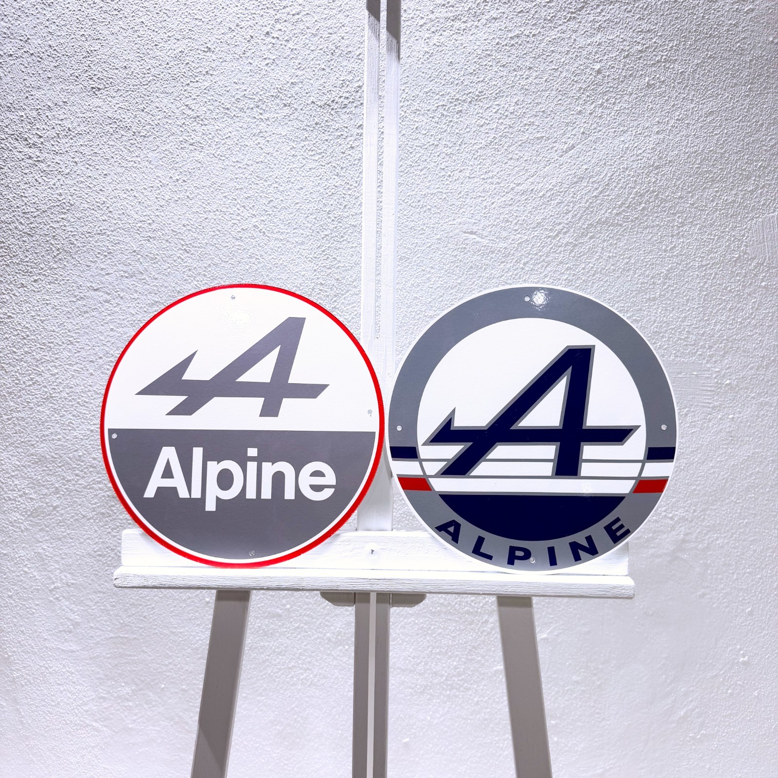 Alpine Classic & Racing Logo Heavy Metal Sign Set – 30 cm (11.8”)