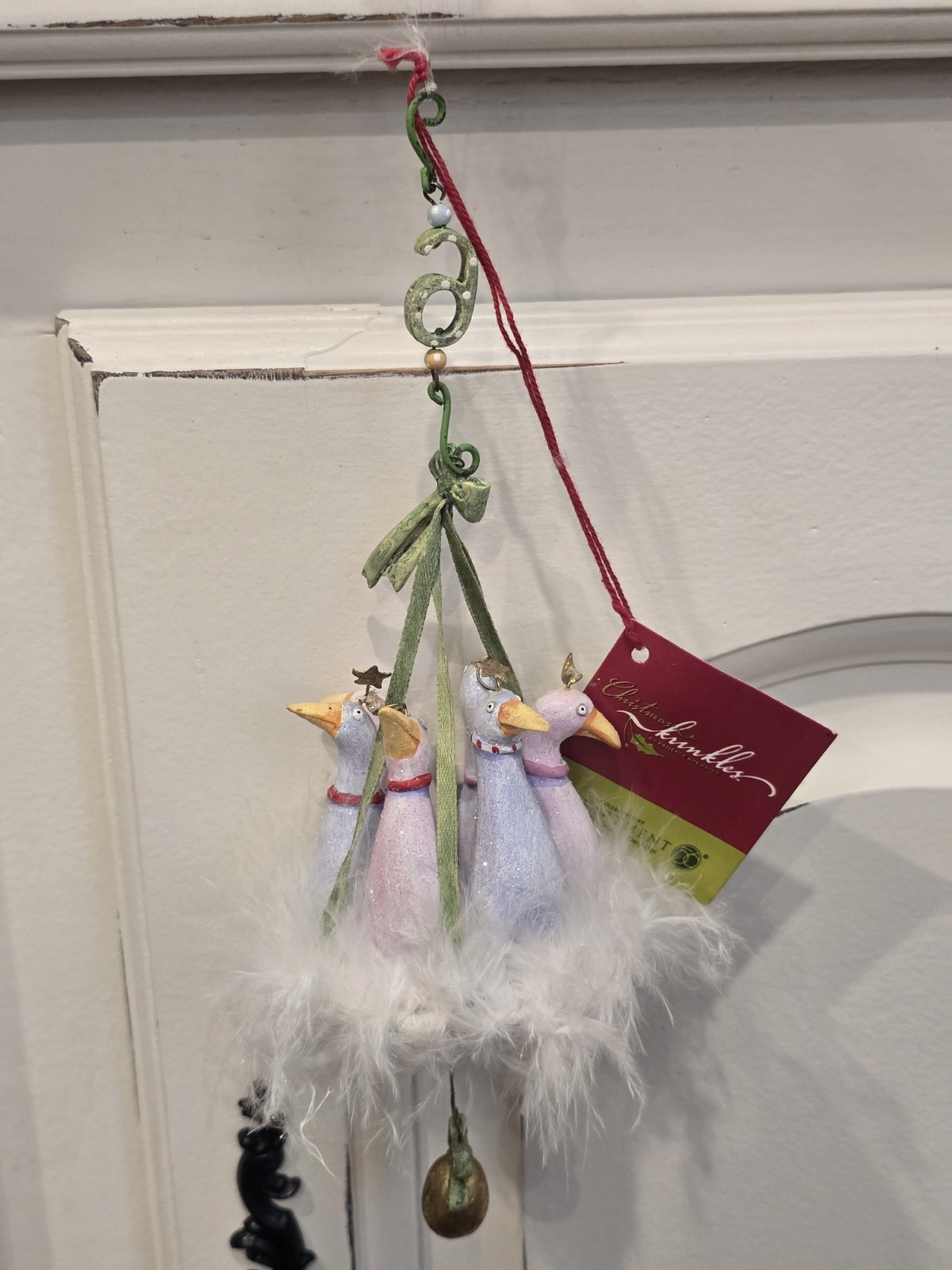 Patience Brewster Krinkles 12 Days of Christmas 6 Geese Holiday Ornament W Tag