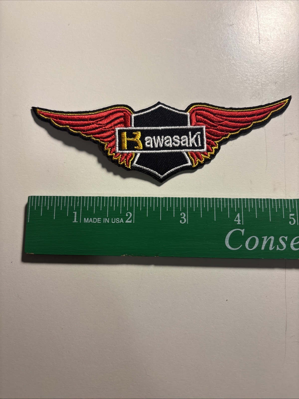 NEW 1 7/8 X 5 7/8 INCH KAWASAKI RED WINGS IRON ON PATCH