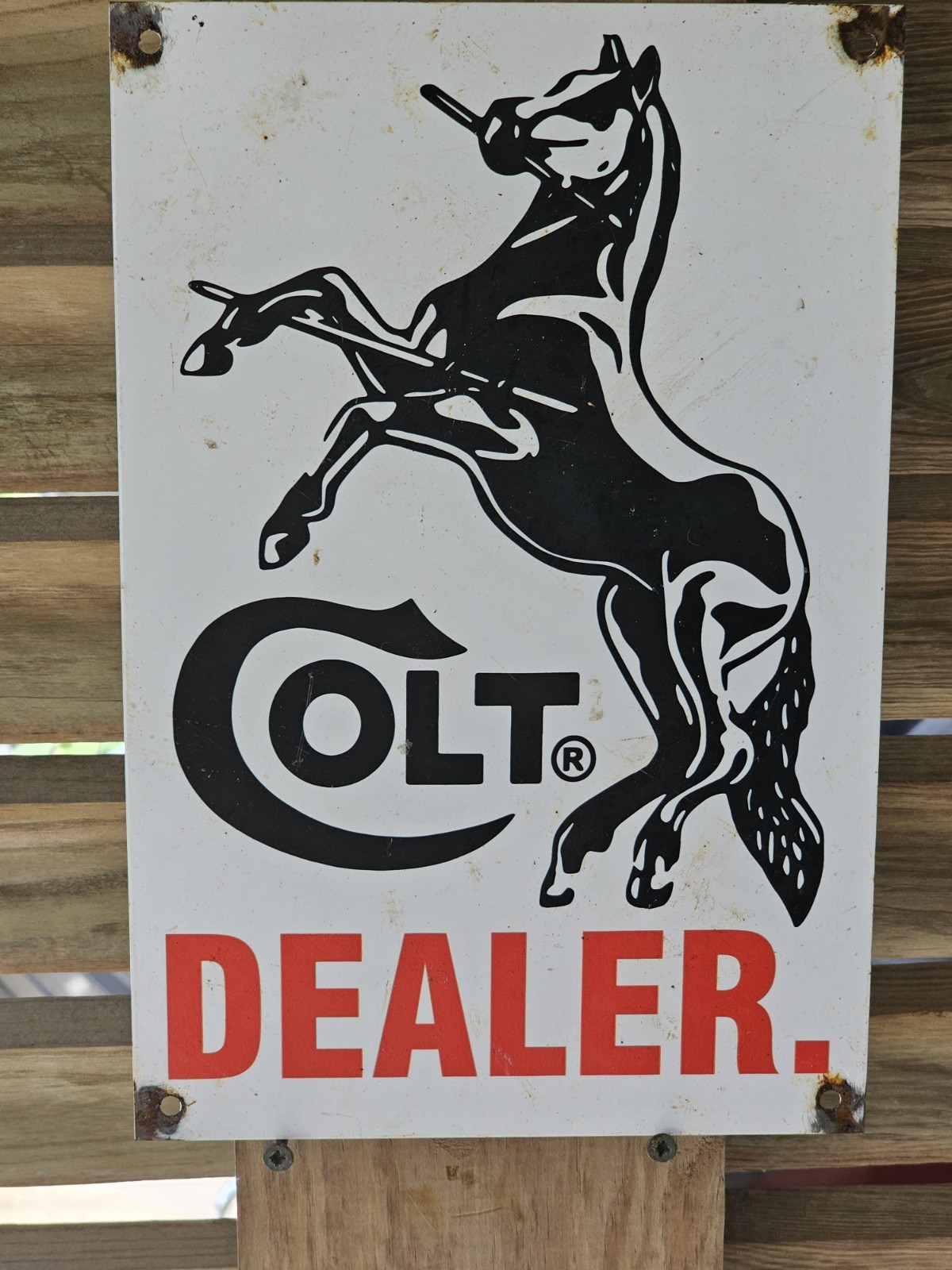 LARGE RARE COLT PORCELAIN SIGN FIREARM GUN HANDGUN RIFLE AMMUNITION HORSE AMMO LARGE RARE COLT PORCELAIN SIGN FIREARM GUN HANDGUN RIFLE AMMUNITION HORSE AMMO