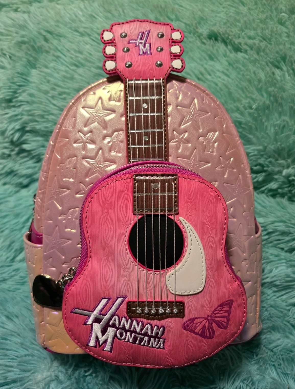 Loungefly Disney Hannah Montana Mini Backpack Pink Guitar Collectible NWT