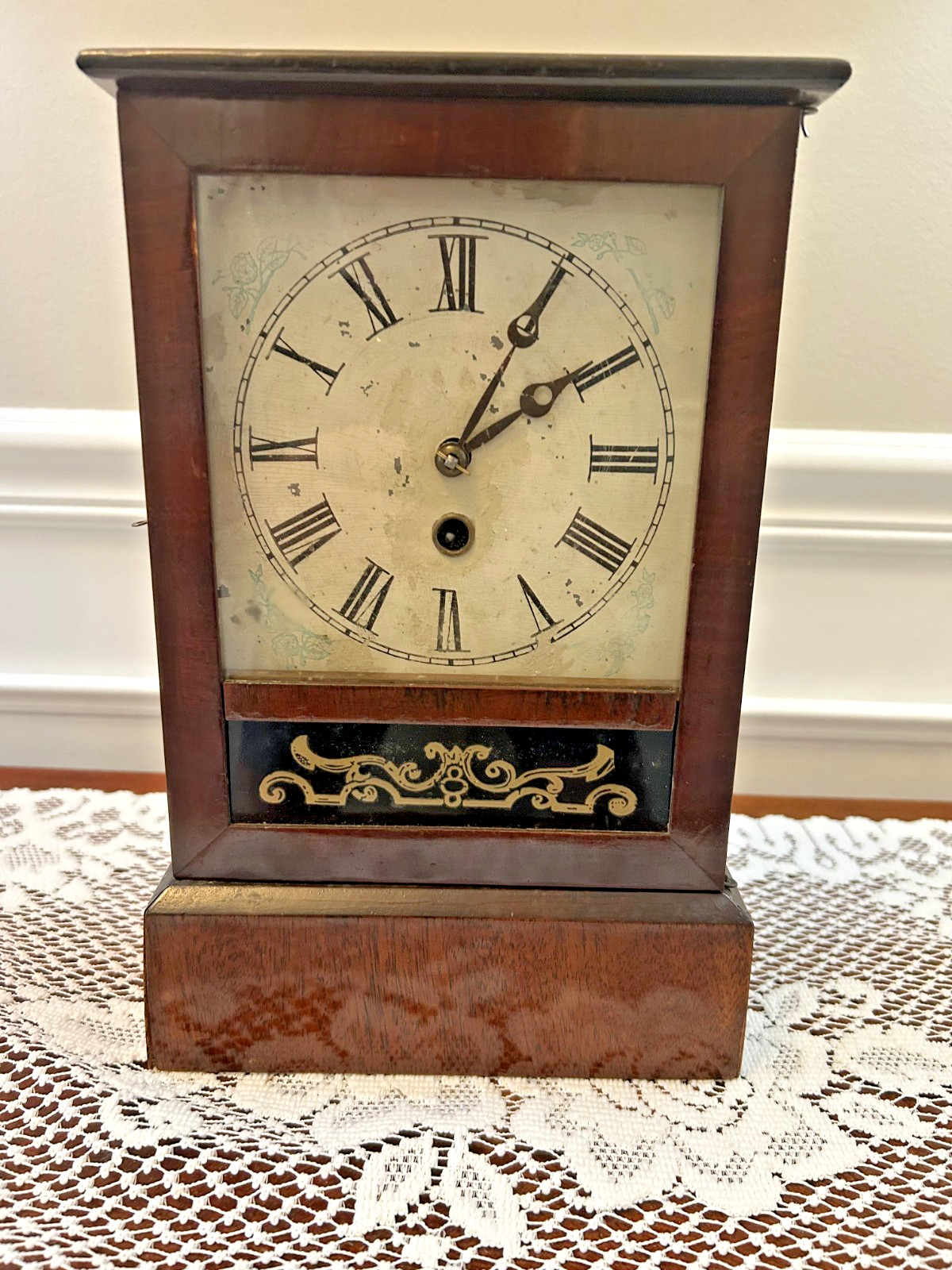 Antique E.N. Welch Cottage Mahogany Shelf Clock