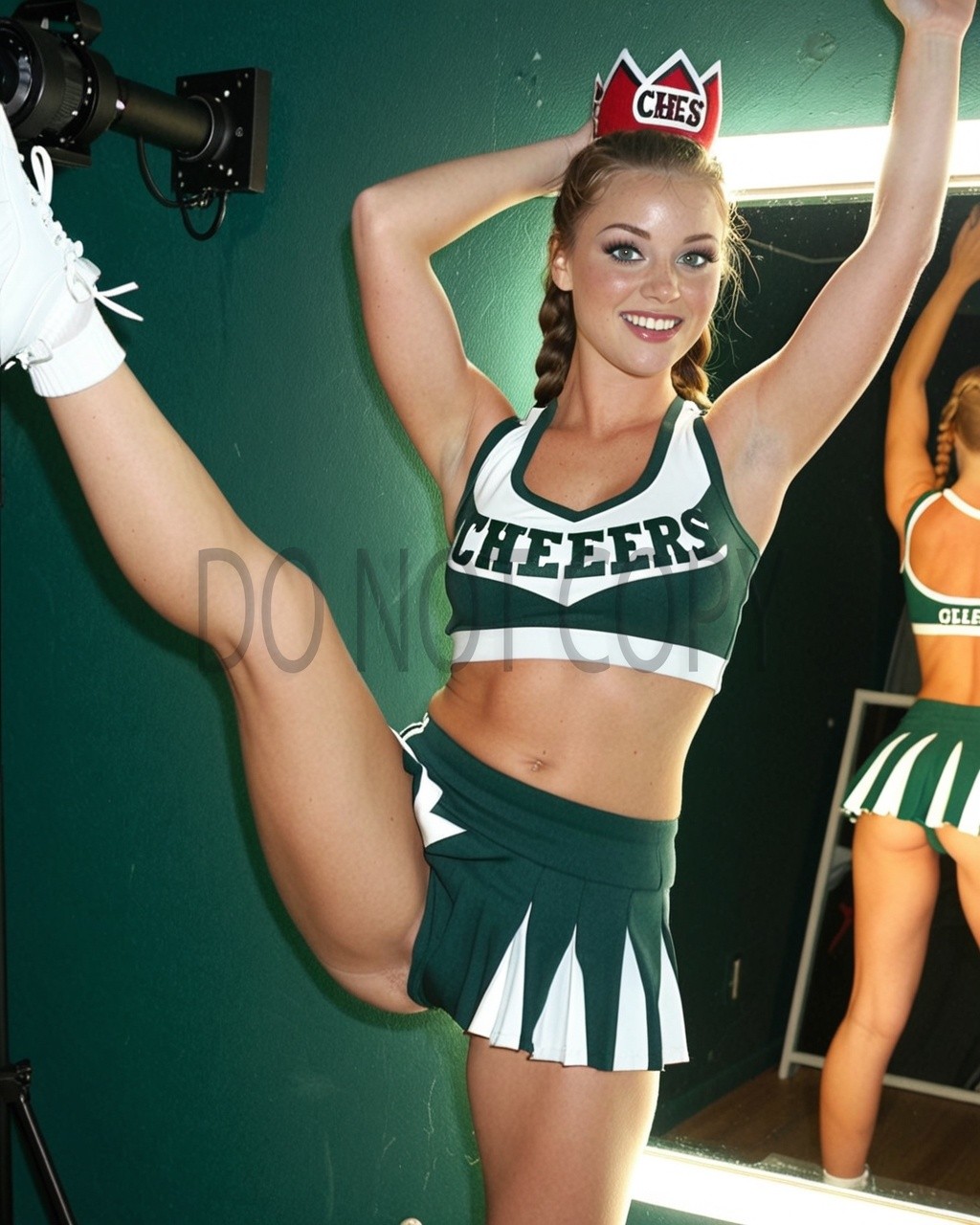 Gorgeous Cute Sexy Blonde Hair Woman Cheerleader Uniform 8X10 Fantasy Print