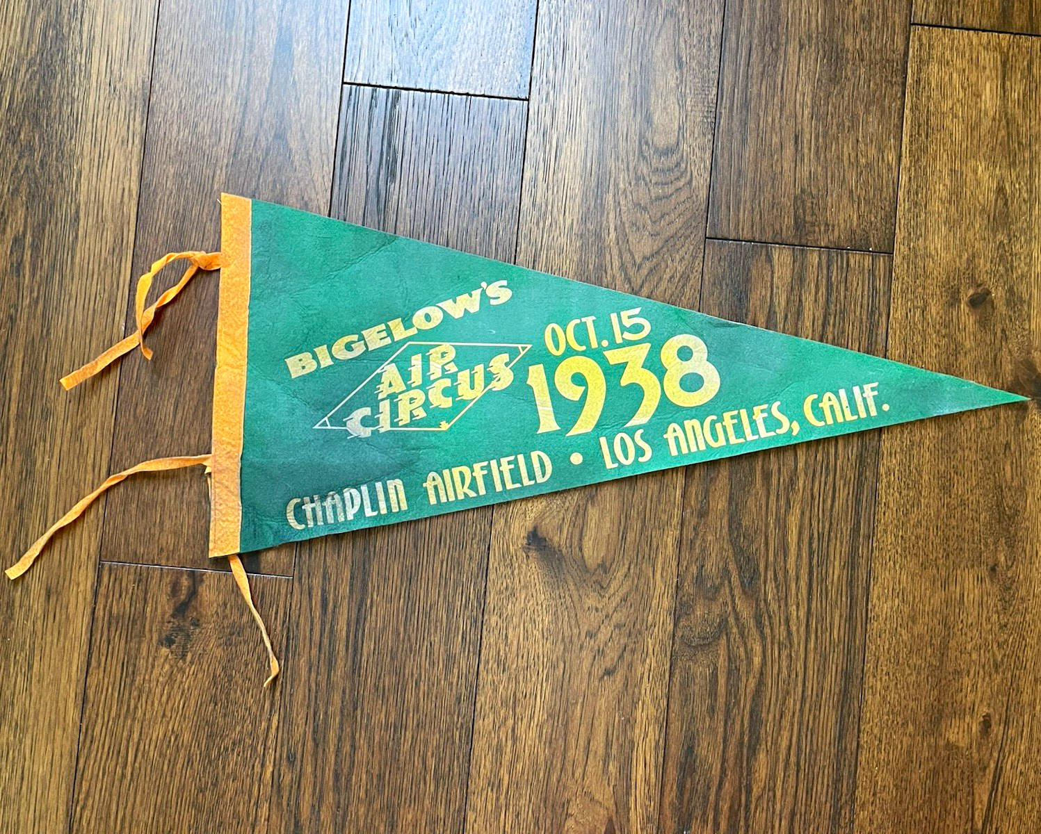 Fan Made Disney\'s Rocketeer Bigelow\'s Air Circus 1938 Los Angeles Pennant