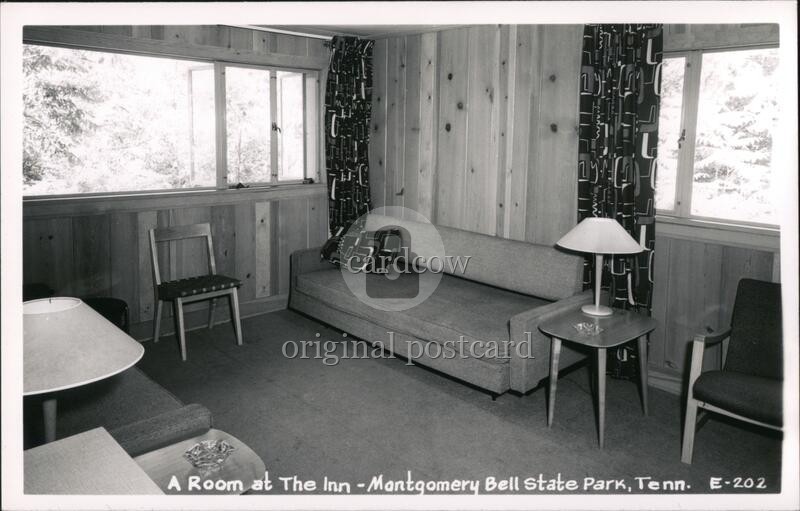 Burns, Tennessee TN Room Interior Montgomery Bell State Park Inn Cline RPPC