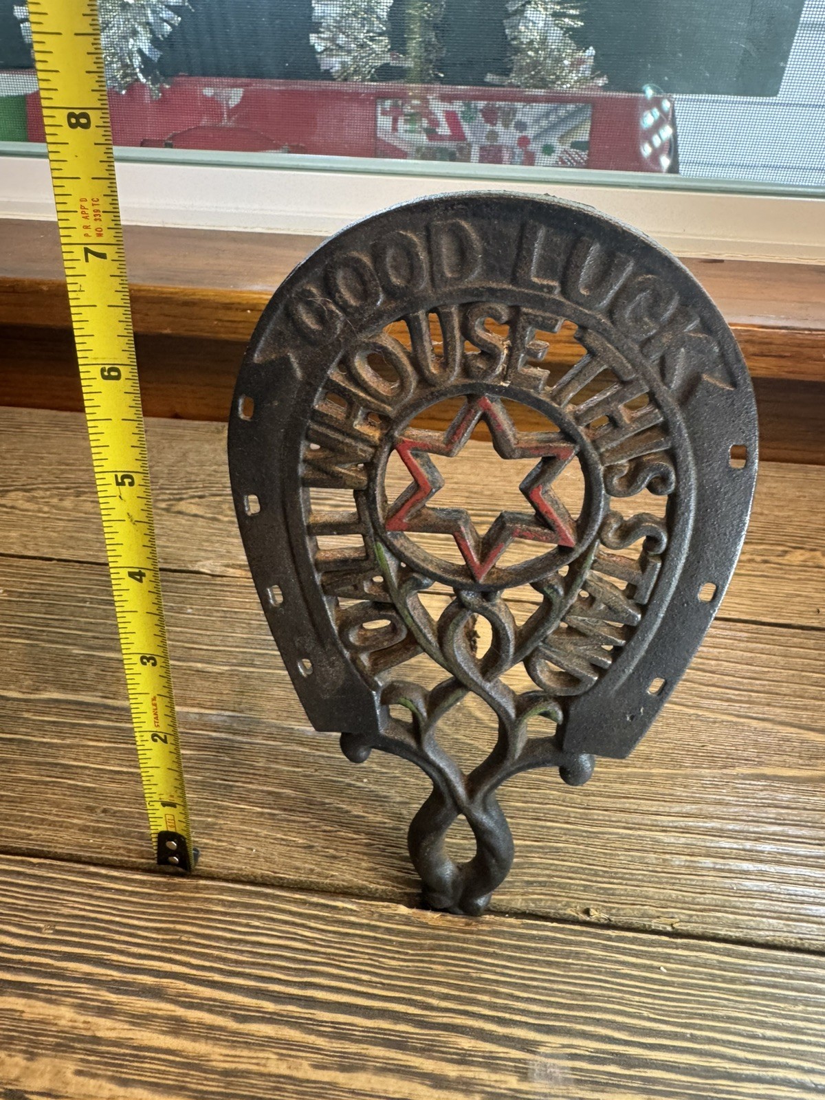 Vintage Wilton Cast Iron Trivet Good Luck To This House Star
