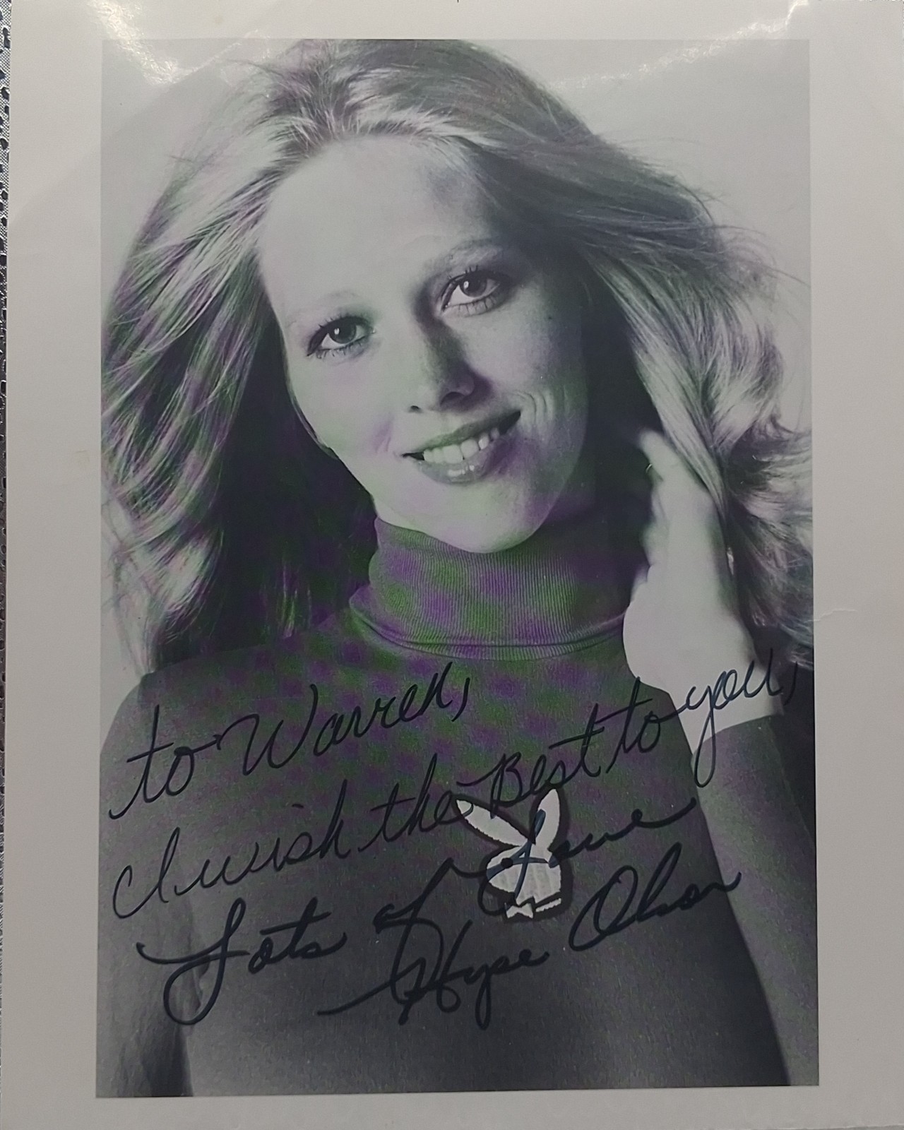 Hope Olson Signed 8x10 Photo Autograph Playboy Playmate October 1976 Inscribed