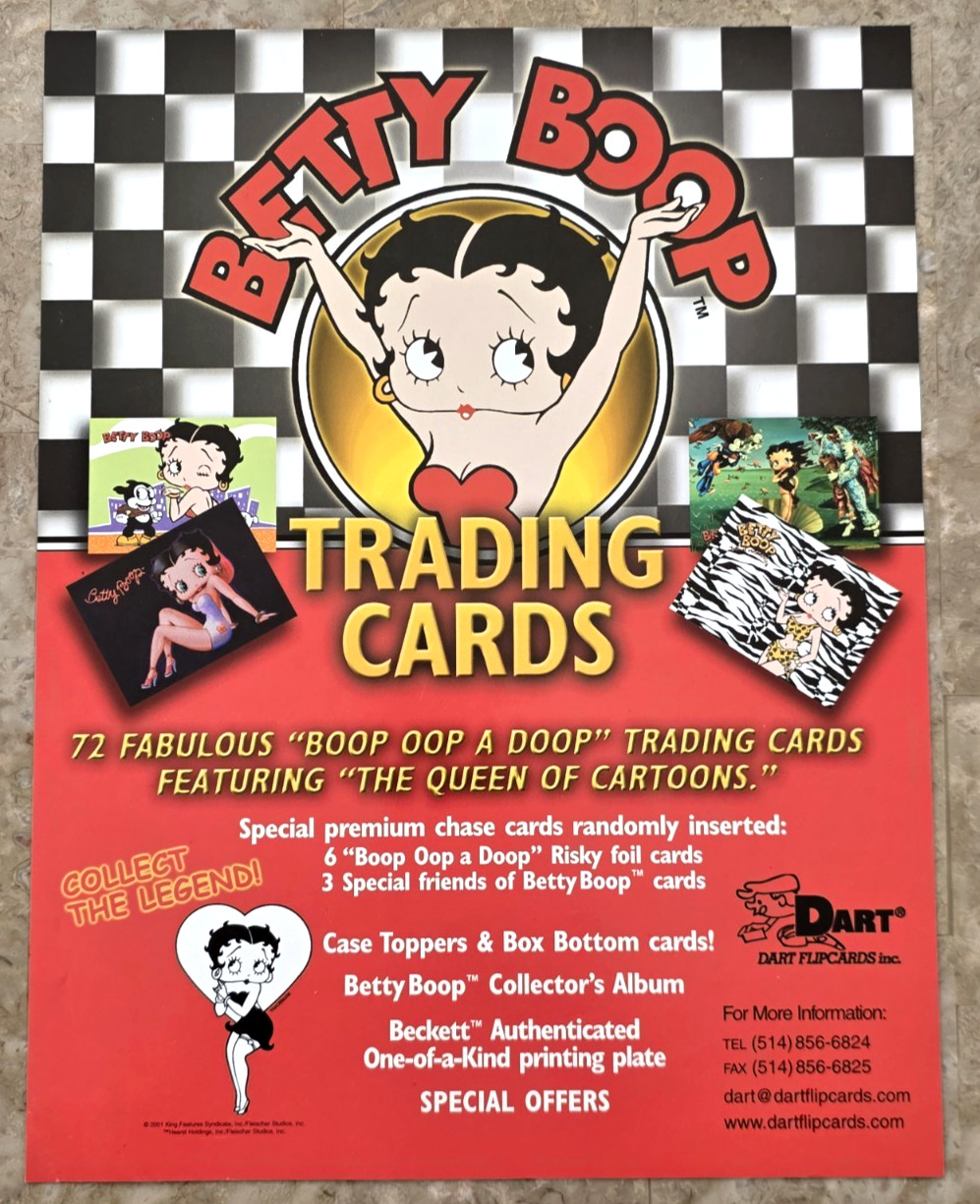 2001 Dart FlipCards BETTY BOOP Trading Cards Dealer Sell Sheet Promo Retail ONE