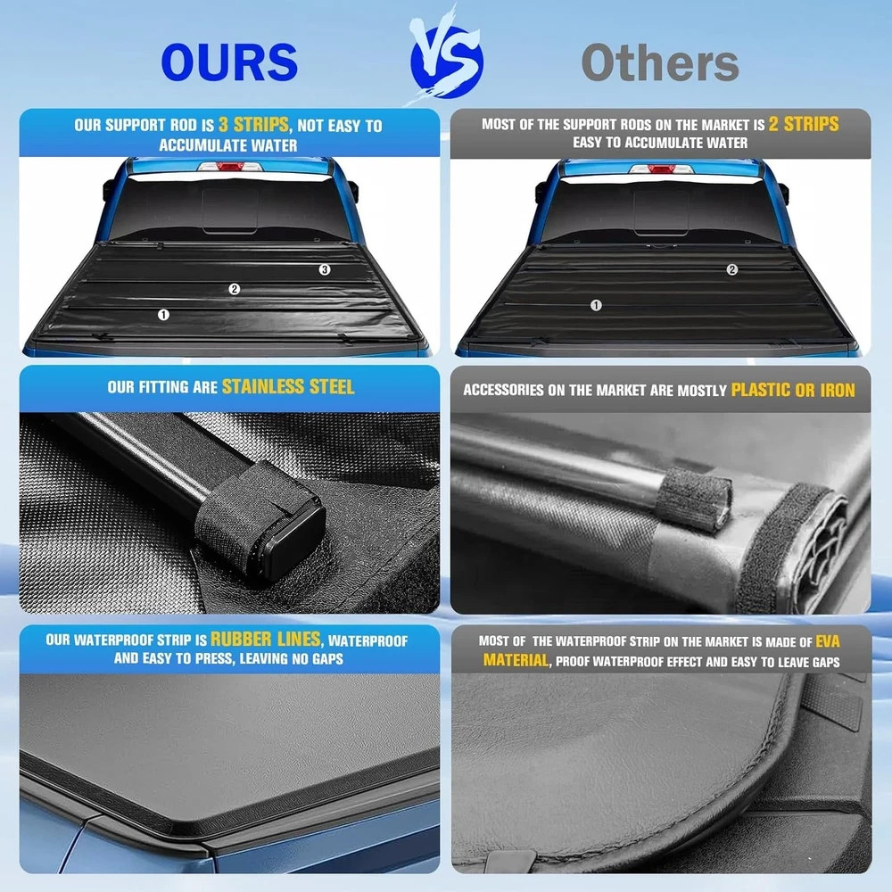 4.6FT Soft Roll up Truck Bed Tonneau Cover for Ford Maverick 2022 2023 2024 2025
