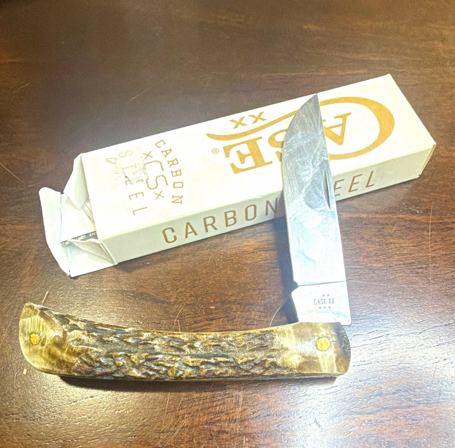 Custom stag handle case sod buster (full size) carbon steel new with box