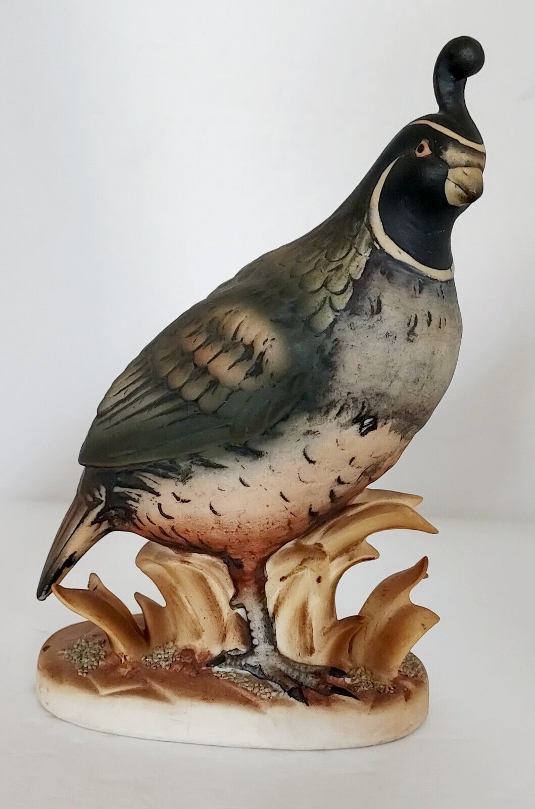 Lefton Hand Painted Quail Bird Bisque Porcelain w Head Plume #KW760 6\