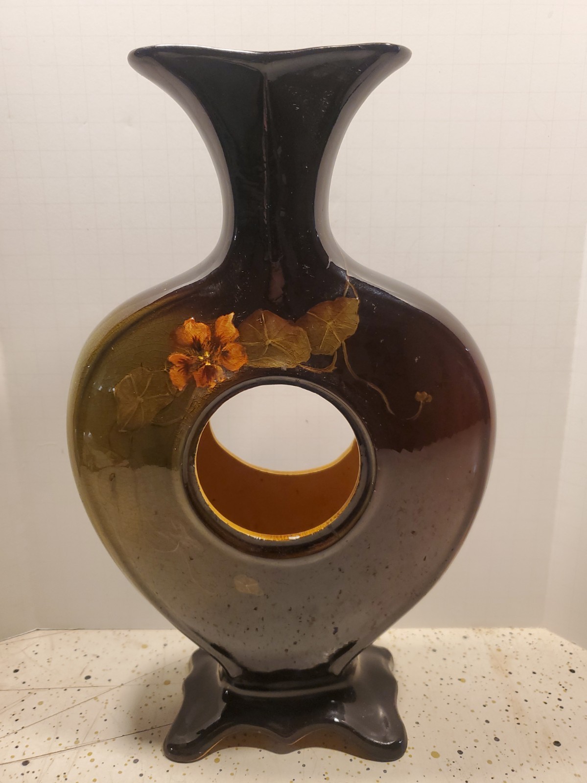 Antique circa 1896-1910 Weller Louwelsa 7 Ring Vase