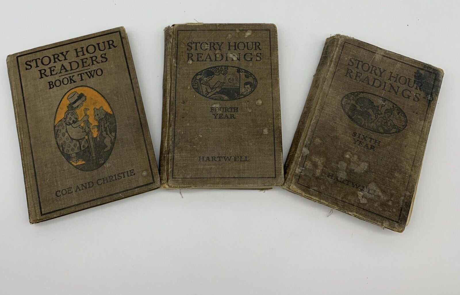Set Of 3 Antique Books Story Hour Readers/Story Hour Readings