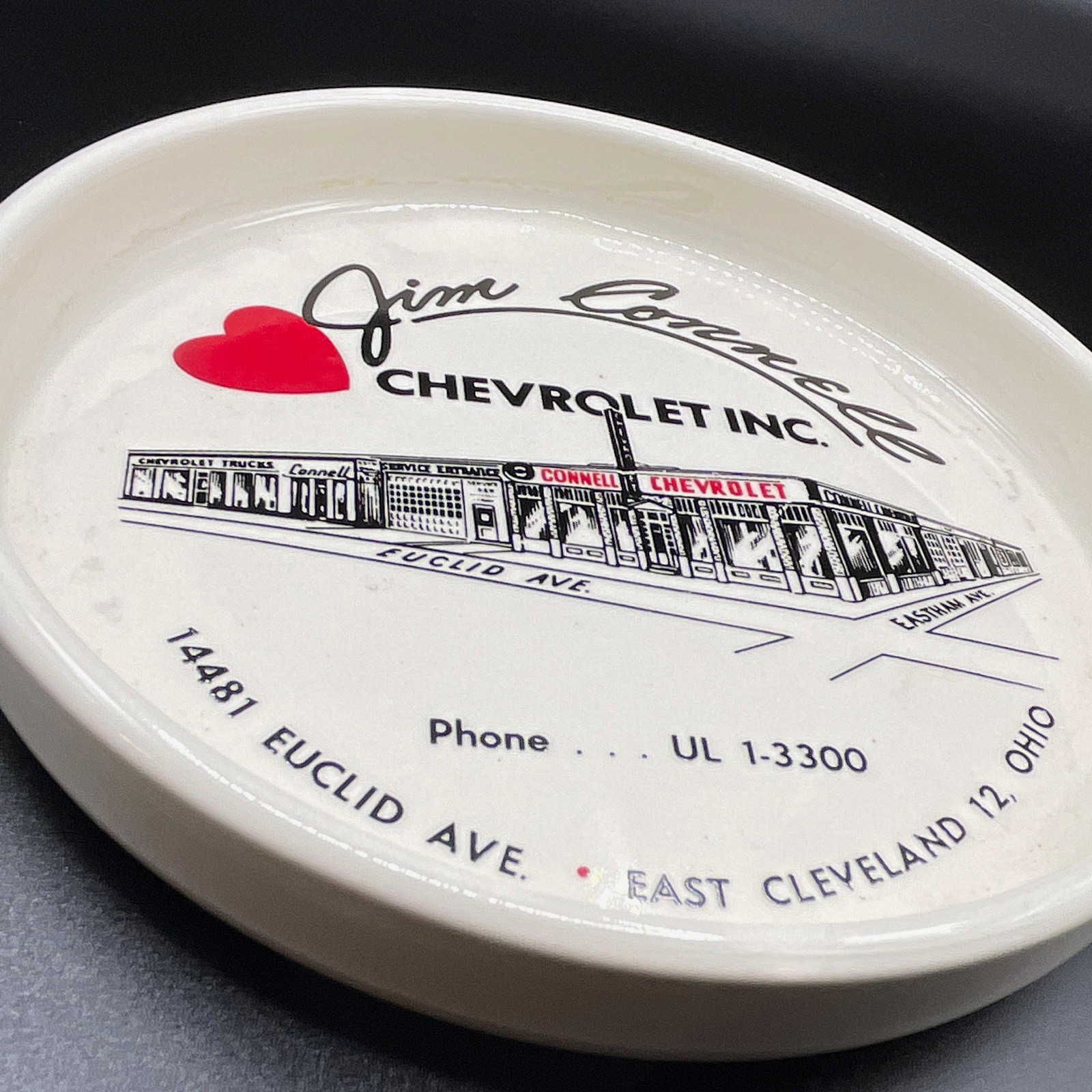 Chevrolet Jim Connell Chevrolet Inc. Advertising Ashtray East Cleveland, OH