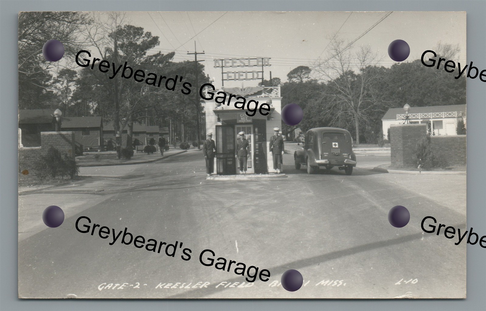 RPPC Gate3 2 Keesler Field BILOXI MS Mississippi Vintage Real Photo Postcard