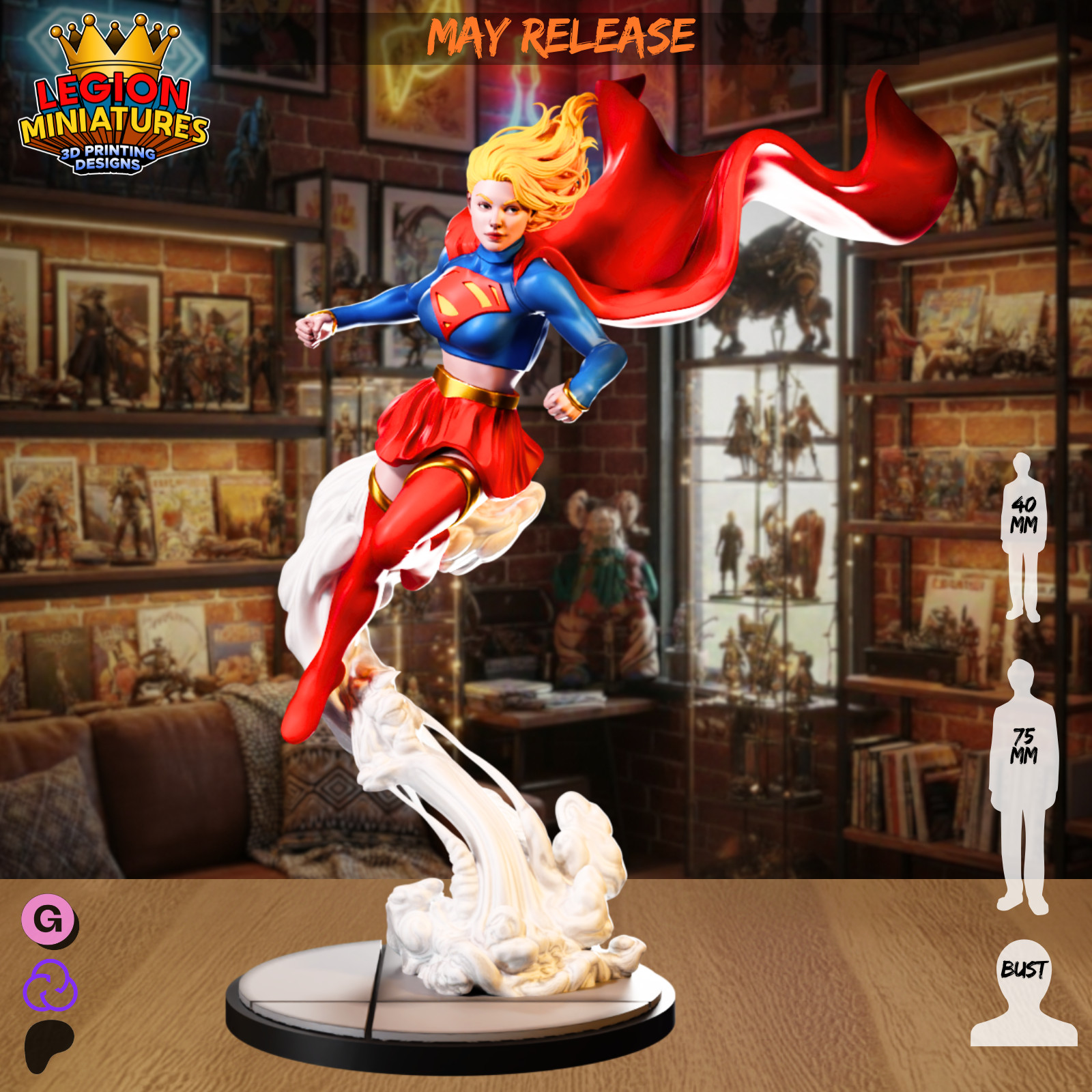 Supergirl legion min Resin Sculpture Statue Model Kit Unpainted/Unassembled