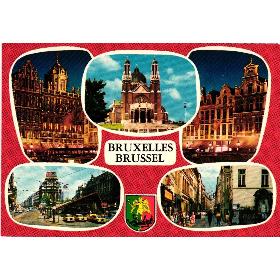 Vintage Brussels Belgium Multi-View Postcard Vita Nova BR 1 Grand Place Basilica