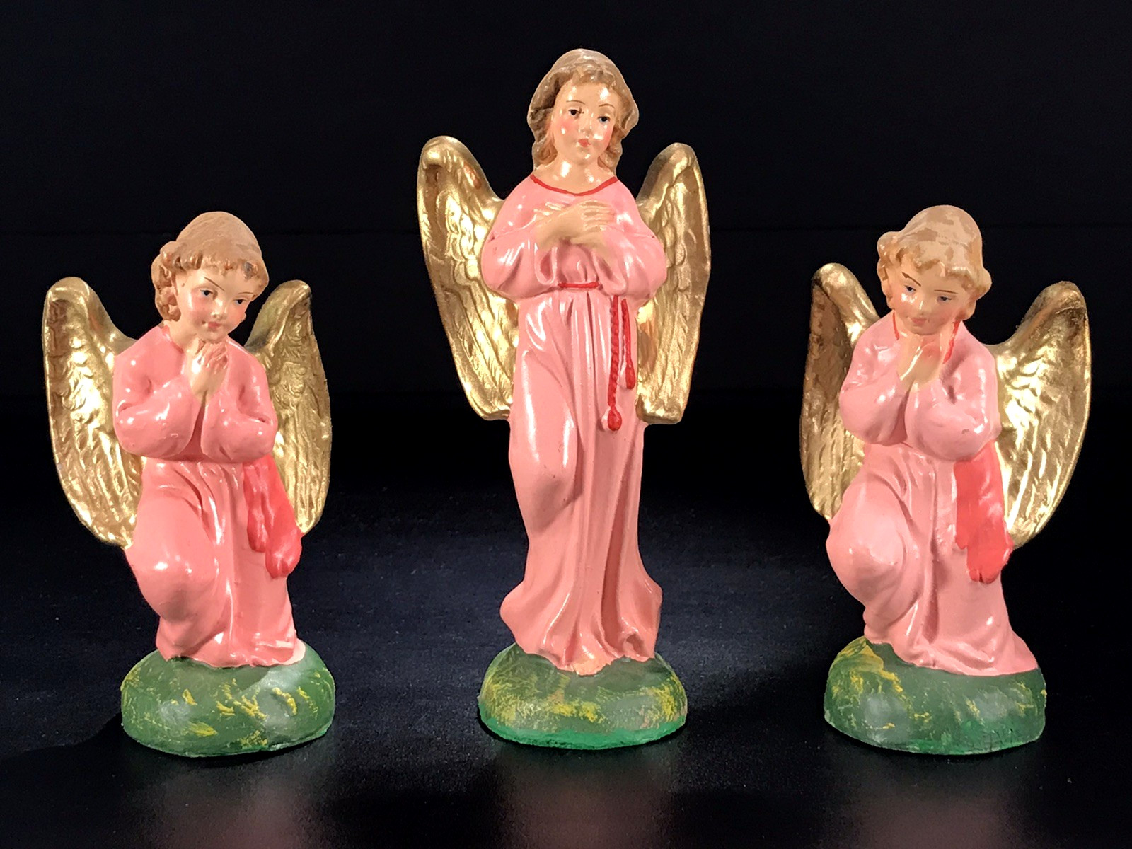 VINTAGE PAPER MACHE NATIVITY ANGELS 5\ VINTAGE PAPER MACHE NATIVITY ANGELS 5\