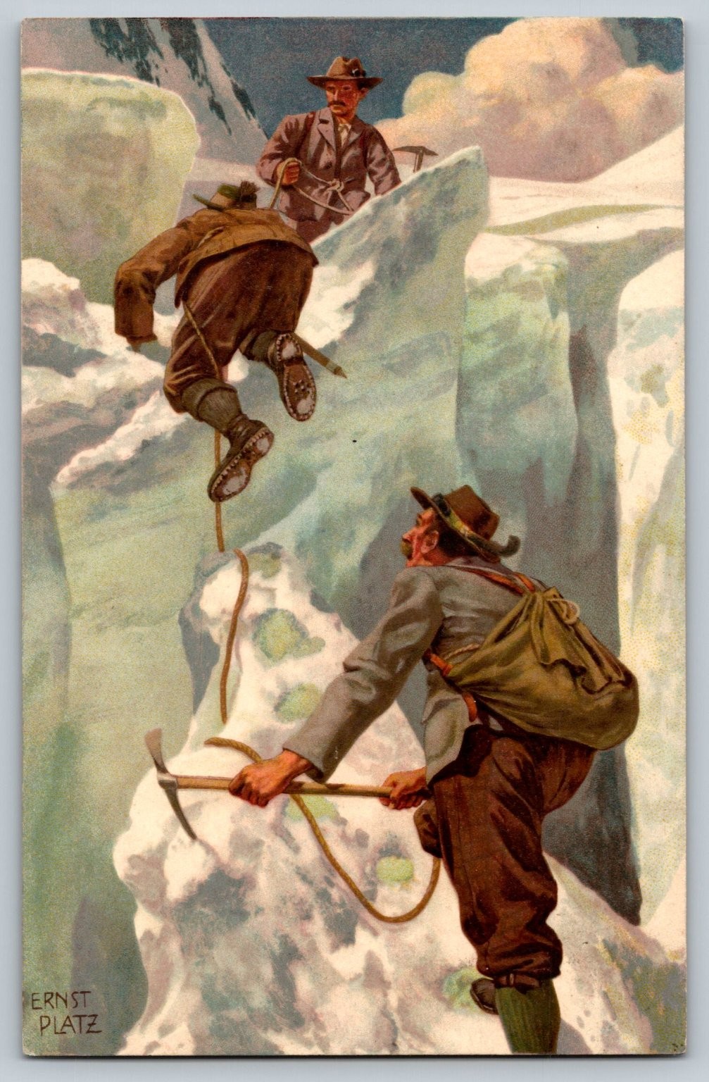 Vintage Ernst Platz Alpine Climbing Postcard Meissner & Buch Leipzig Vintage Ernst Platz Alpine Climbing Postcard Meissner & Buch Leipzig
