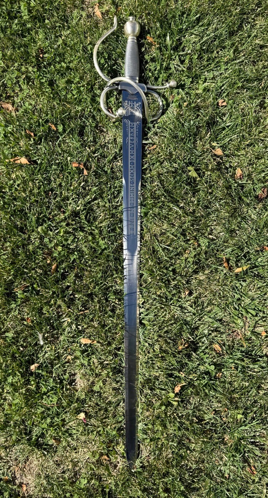 RARE & Vintage Engraved Highlander 20th Anniversary Rapier Sword, Steel Replica