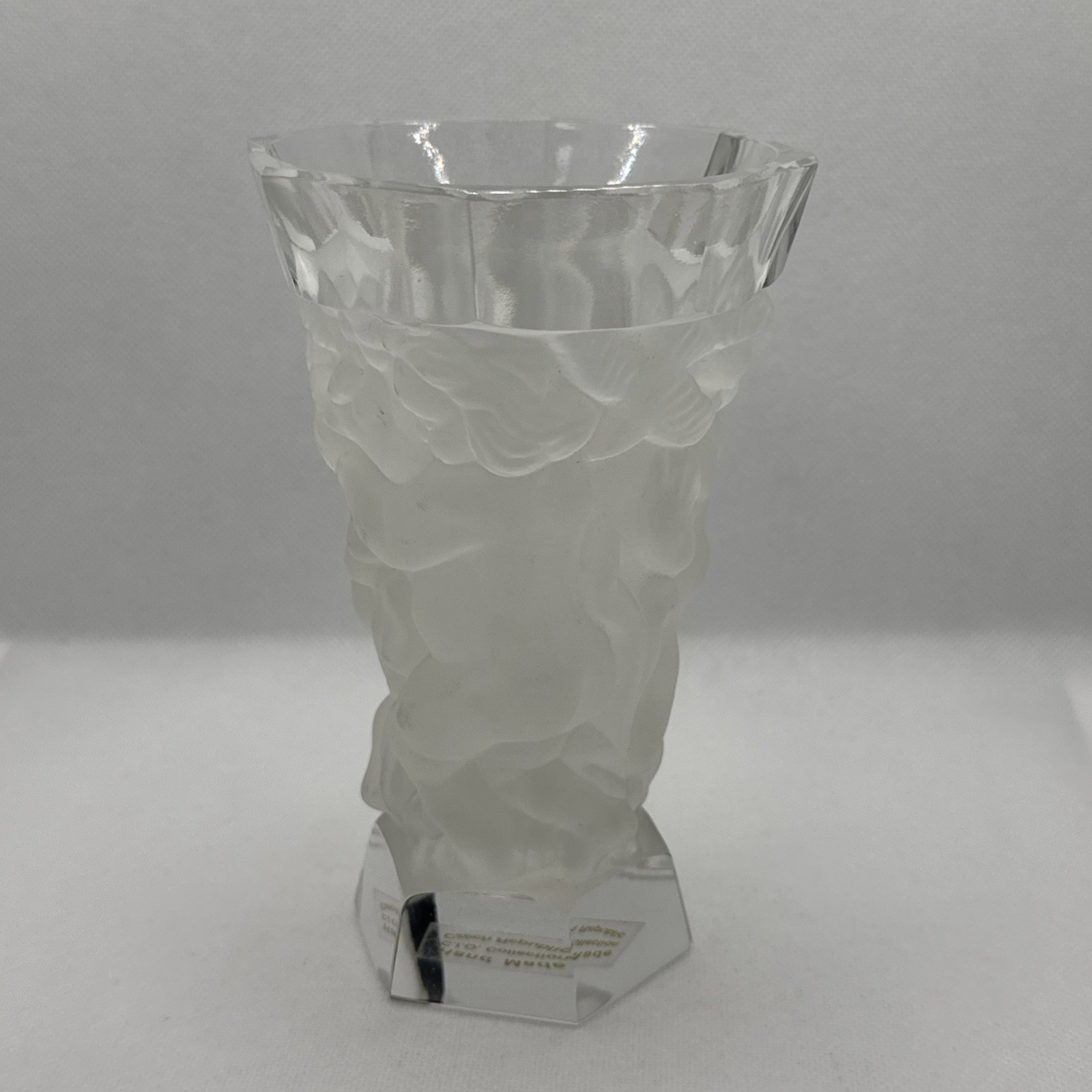 Exquisite C.I.O. Collection Art Nouveau Crystal Vase – Woman & Flowers Czech