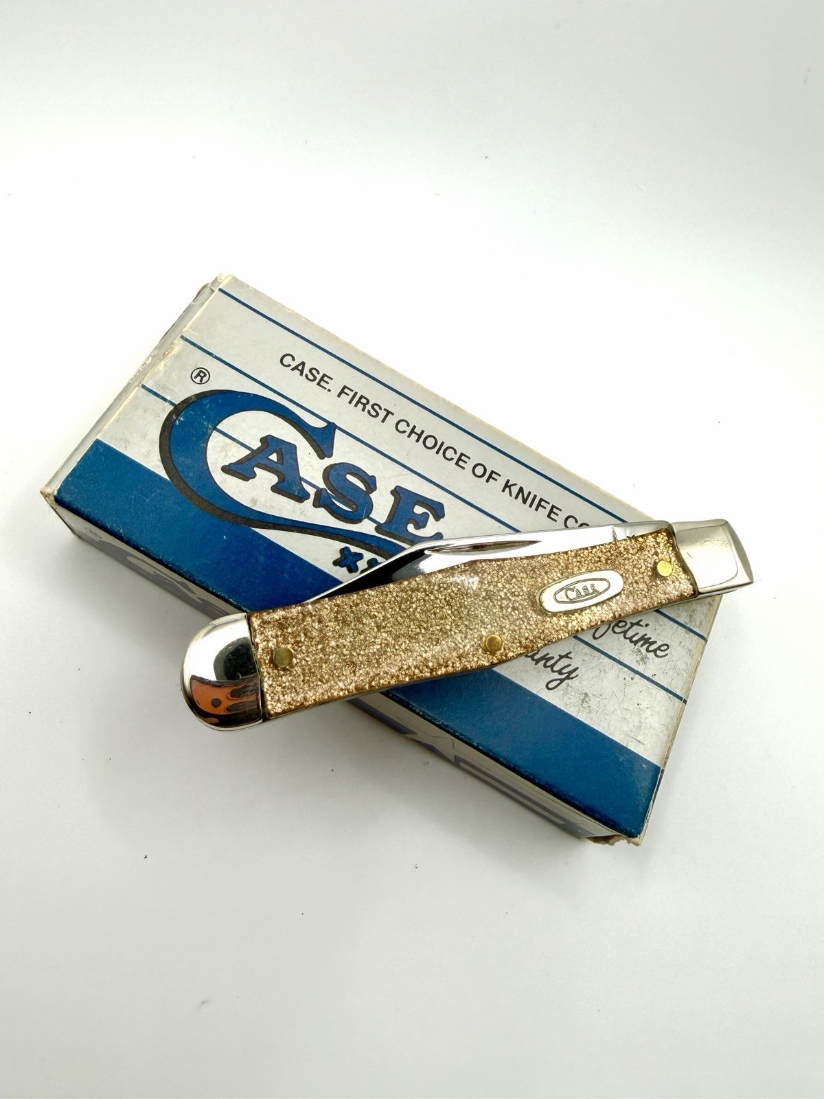 Case XX Centinnial Gold Sparkle Corelon Coke Bottle Jack Knife *UNUSED