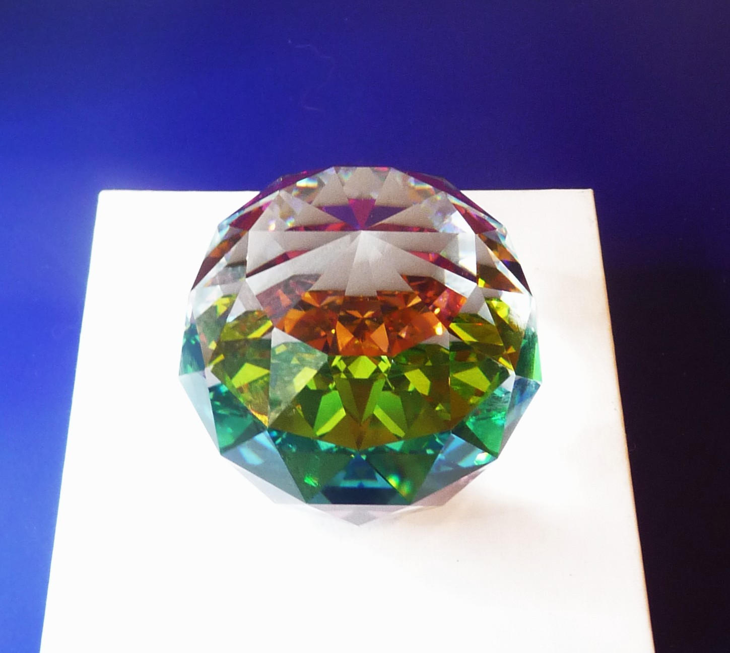Vintage Iris Arc Large Iridescent Vitrail Medium Sphere Ball Paperweight