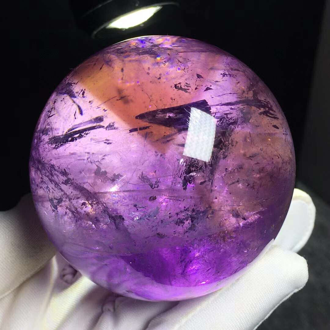 335g BestNew Rare Natural Amethyst Quartz Crystal Sphere Ball Healing Decor