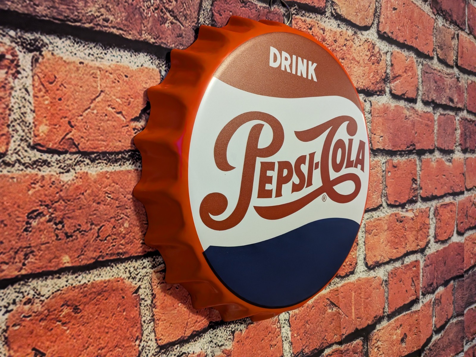 Pepsi Cola Vintage Style Metal Bottle Cap Wall Sign (14