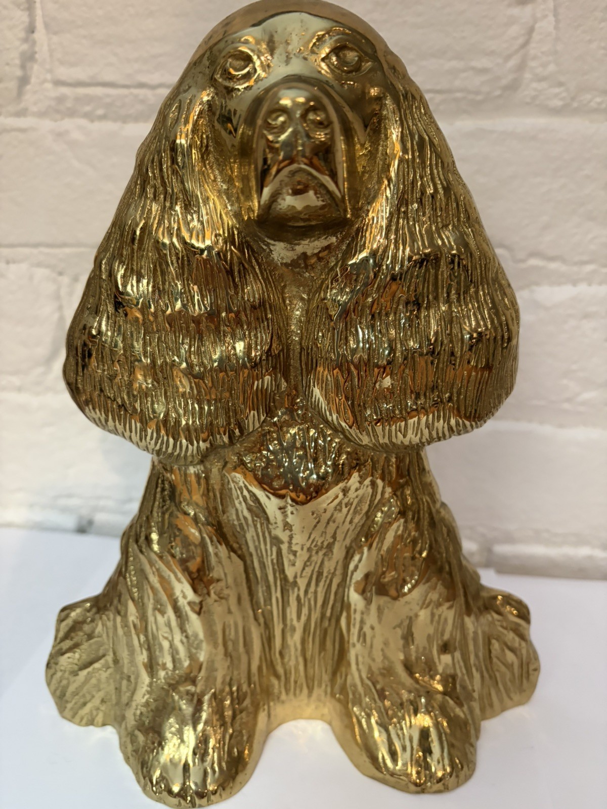 Vintage Virginia Metalcrafters “Dream Boy” brass Cocker Spaniel doorstop
