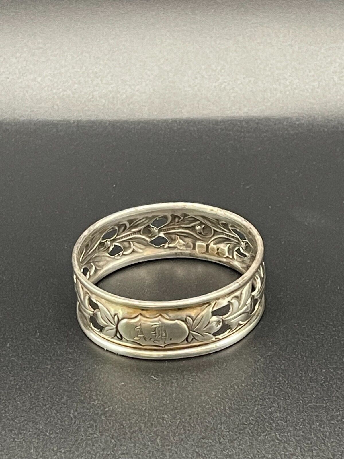 Antique Monogrammed Sterling Silver Napkin Ring - Birmingham 1899