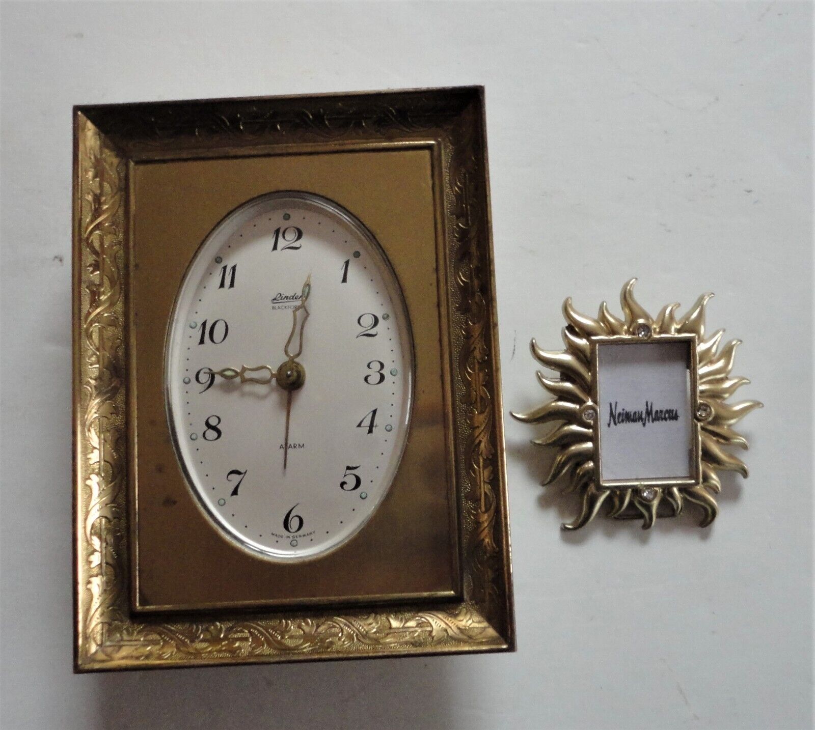 Neiman Marcus Strongwater Sunburst Picture Frame Linden Art Nouveau Alarm Clock