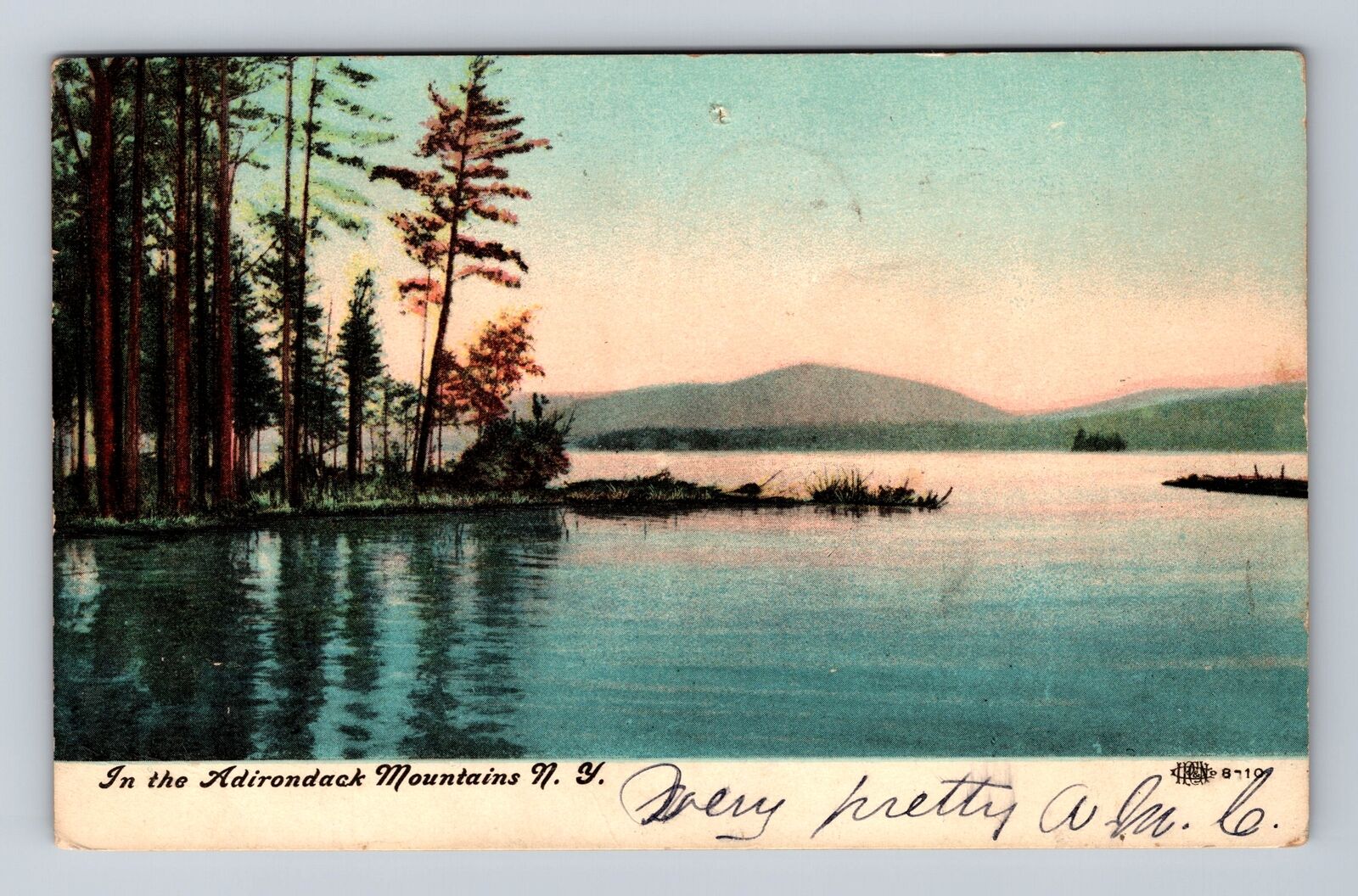 Adirondack Mountains NY- Scenic Greetings, Antique, Vintage c1907 Postcard