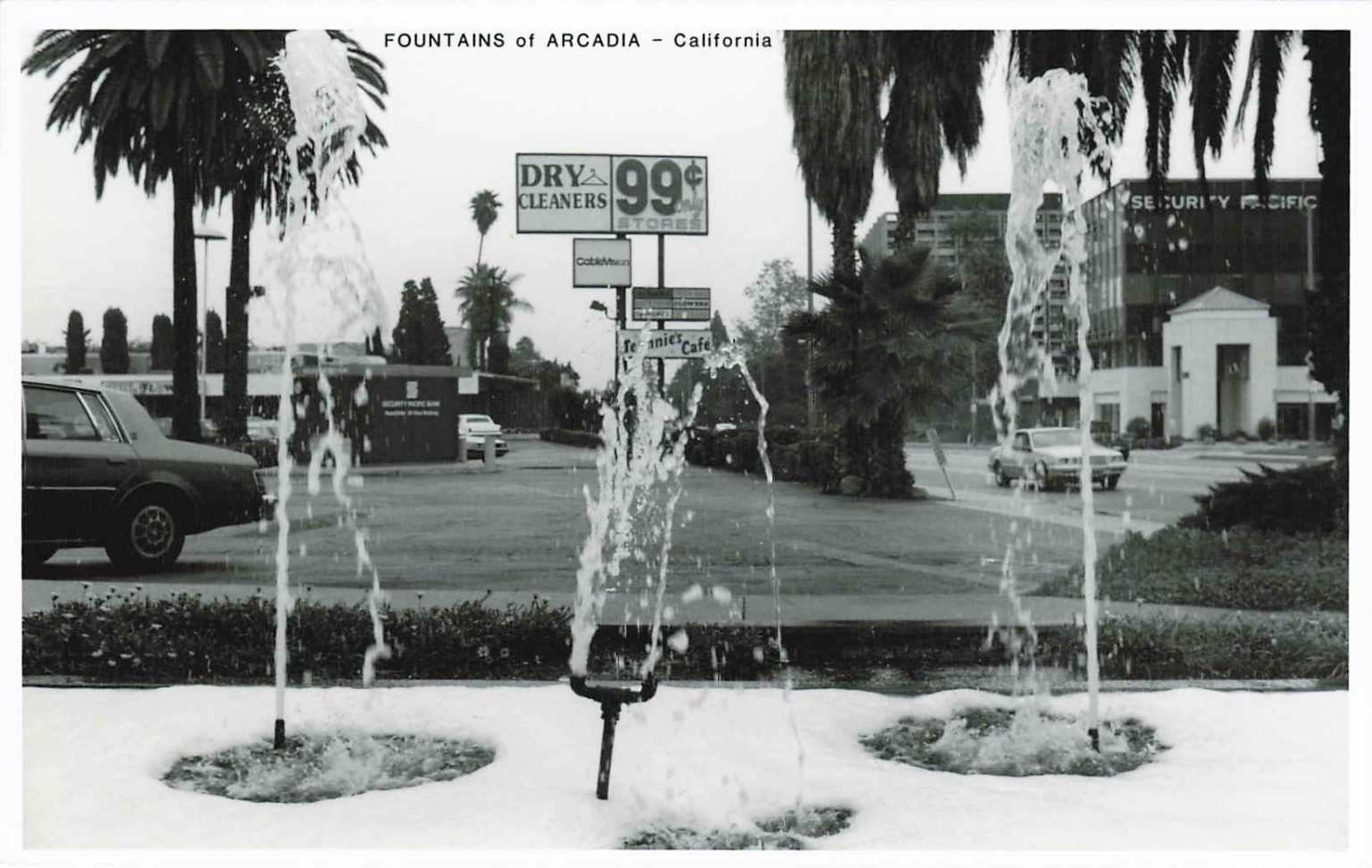 Fountains of Arcadia California 1992-1994 Jim Staub Photocard B&W RPPC Fountains of Arcadia California 1992-1994 Jim Staub Photocard B&W RPPC