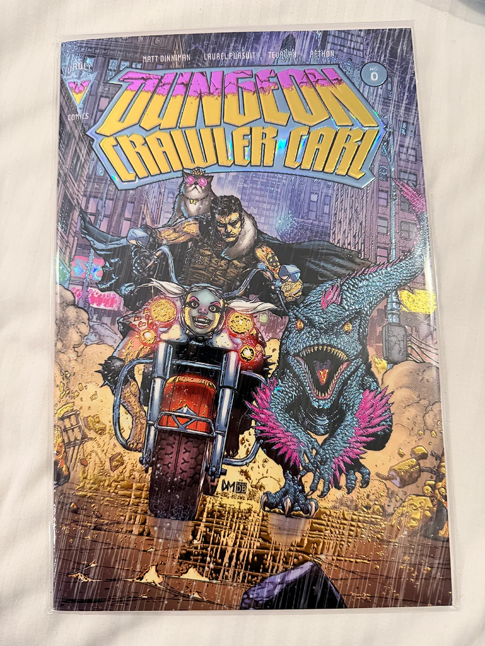 DUNGEON CRAWLER CARL #0 • NYCC EMBOSSED FOIL MAHNKE NIGHT RAIN VARIANT