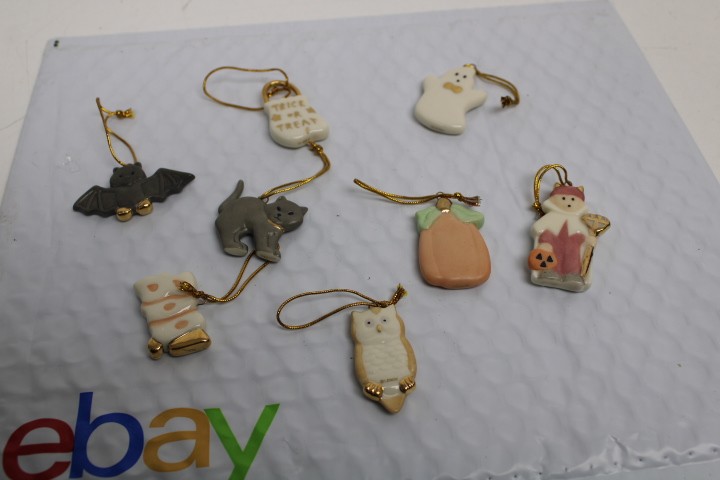 Lenox #819670 MINI TRICK OR TREAT 8 Piece Miniature Tree Ornaments Set