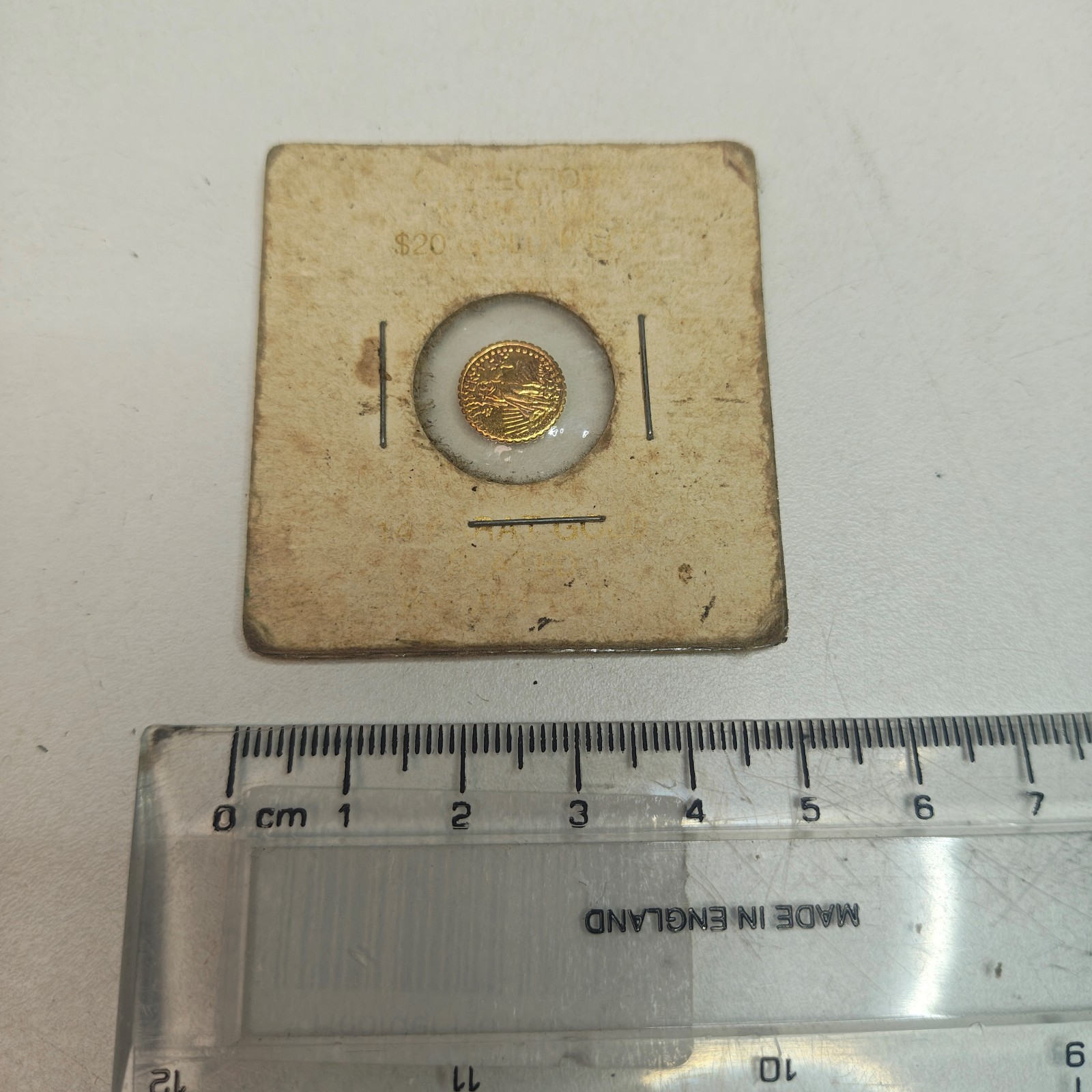 Vintage Miniature Saint Gaudens $20 Double Eagle Coin Replica 14K Gold Plated