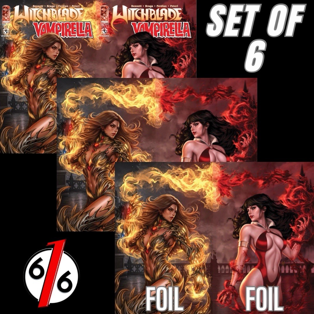 🔥🦇 WITCHBLADE VAMPIRELLA 1 DAVID & MICHELLE DIAS 616 Variant ABCDEF Set Of 6
