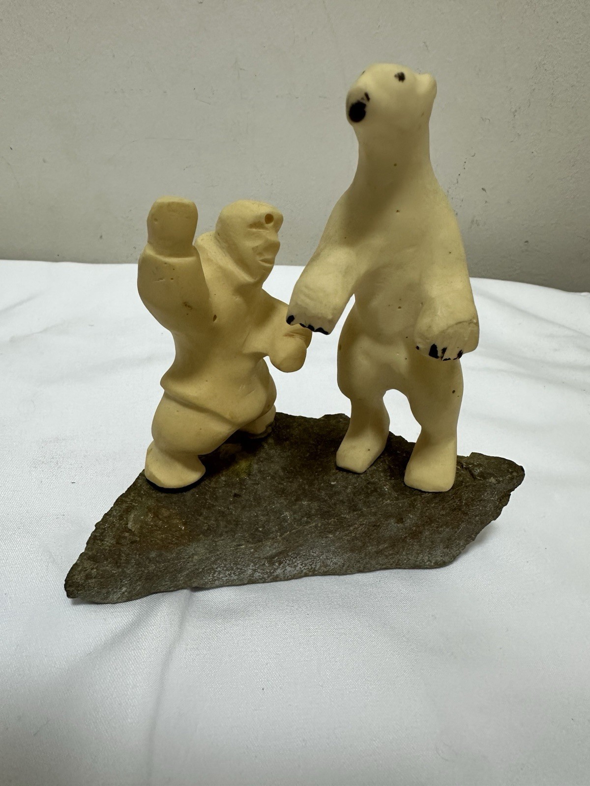 Polar Bear Inuit Hand Crafted Sculpture Carving Vintage Eskimo Native
